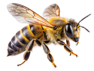 A sticker of a bee hand drawn illustration-isolated on a white background.PNG