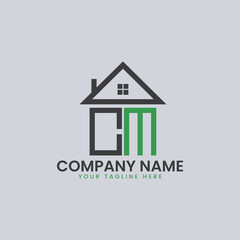 Fototapeta premium Modern Real Estate Alphabet Logo House Icons