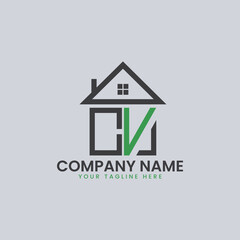 Fototapeta premium Modern Real Estate Alphabet Logo House Icons
