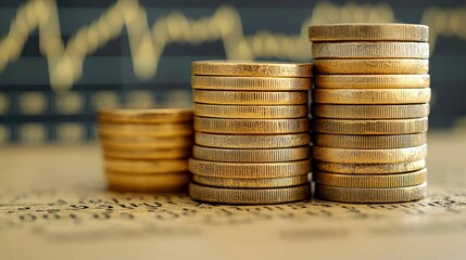 Financial Growth: Stacks of Coins and Market Trends