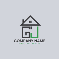 Fototapeta premium Modern Real Estate Alphabet Logo House Icons