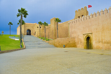 Kasbah of the Oudayas entry Bab El Kebir in Rabat Morocco