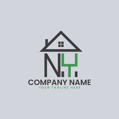 Fototapeta premium Modern Real Estate Alphabet Logo House Icons