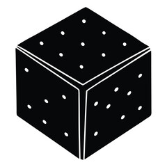 Isolated Black Vector improvisation cube dice With White Background