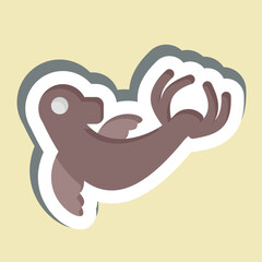 Sticker Monk Seal. related to Hawaii symbol. design editable