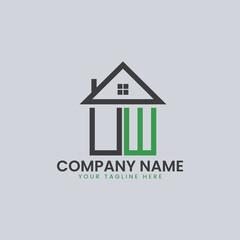 Fototapeta premium Modern Real Estate Alphabet Logo House Icons