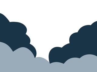 A visually appealing illustration of blue clouds drifting gently across a light sky. This design features soft, rounded cloud forms in cool blue tones, offering a serene and uplifting atmosphere. 