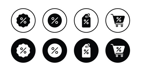 Discount icon set vector illustration for web, ui, and mobile apps