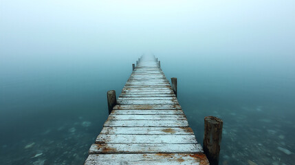 Fototapeta premium summer's pale light, empty pier,
