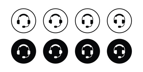 Headphone icon set vector illustration for web, ui, and mobile apps