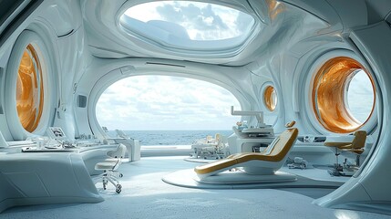 Futuristic Ocean View Dental Clinic: Modern Architecture Design