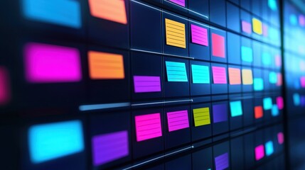 A digital sticky note board displaying colorful reminders