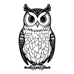 Stylized owl illustration with detailed feathering, suitable for crafting projects