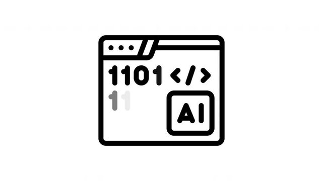 binary code animated icon