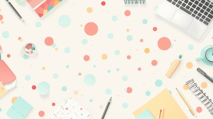 Abstract geometric shapes and patterns in pastel colors. Abstract image of vibrant color dots and geometric shape background. Digital art for design and print. Playful and creative concept. AIG51.