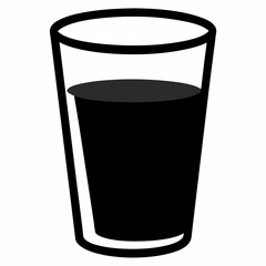 Glass with water vector on white background.