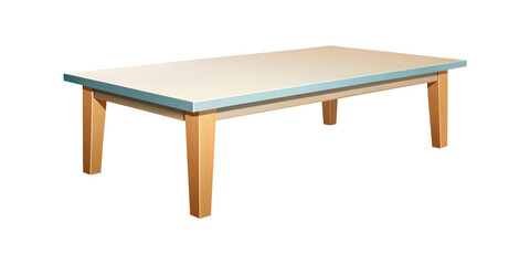 Fototapeta premium Illustration of a simple, cartoonish light beige rectangular table with four legs