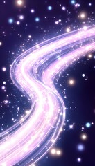 Obraz premium Glowing, swirling light trails on a dark, starry background