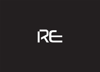Fototapeta premium RE creative initial logo design and monogram logo