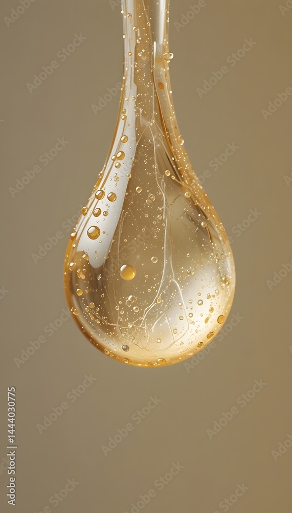 Poster translucent wax drop, a detailed macro image showcasing melted texture. captivating close-up of deli