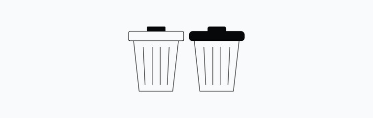 Trash Can Vector Line Icon Design.  Recycling line icon. trash can icon vector design symbol