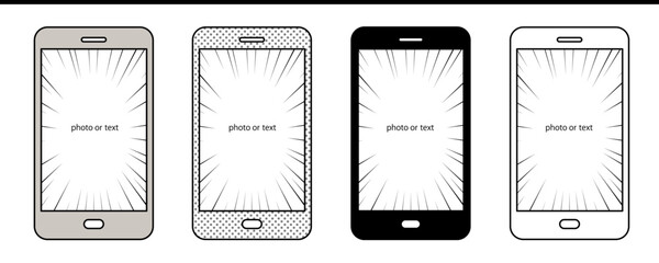 写真やコピーを入れて使用するデザイン素材　スマホ・携帯電話のグラフィックフレーム
