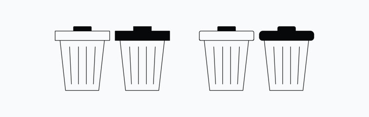 Trash Can Vector Line Icon Design.  Recycling line icon. trash can icon vector design symbol