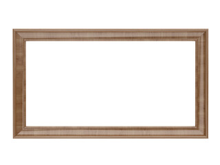 Rectangle wood picture frame isolated on transparent background good for displaying artwork or...