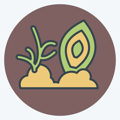 Icon Coral. related to Hawaii symbol. color mate style. design editable