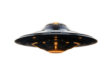 Alien spaceship isolated on transparent background
