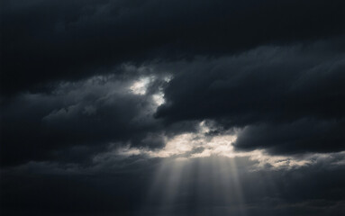 Obraz premium Beautiful cloud background and natural feel when there is a touch of sunlight breaking through the clouds