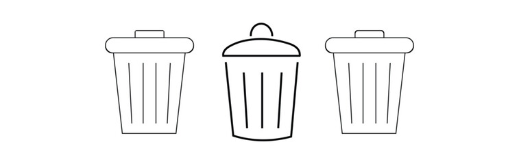 Trash Can Vector Line Icon Design.  Recycling line icon. trash can icon vector design symbol