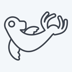 Icon Monk Seal. related to Hawaii symbol. line style. design editable