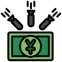 Embargo mini illustration colored outline icon, use for trade wars, economy, business, finance, economic competition, UI, UX kit, app and web development, digital or print.