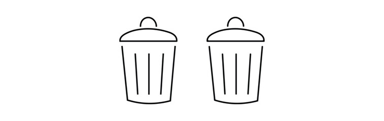 Trash Can Vector Line Icon Design.  Recycling line icon. trash can icon vector design symbol