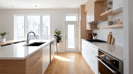 Modern kitchen with bright, natural light