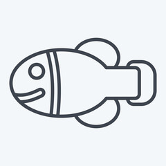 Icon Hawai State Fish. related to Hawaii symbol. line style. design editable