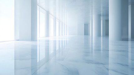 Calm and serene interior space modern architecture reflection white background minimalist design