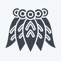 Icon Hawaiian Skrirt. related to Hawaii symbol. glyph style. design editable