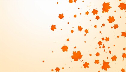 Orange fall colorful leaves flying falling effect