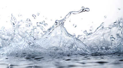 Water splash action pure white background nature photography calm environment close-up view