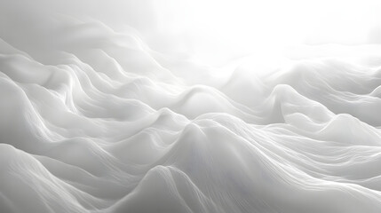 Fototapeta premium Textured white waves on pure white background abstract nature digital art calm atmosphere
