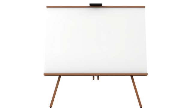 New and Fresh Blank Whiteboard on transparent  Background