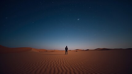 Fototapeta premium Infinite Sands: The Lone Wanderer