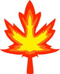 Bright Colorful Maple Leaf Illustration