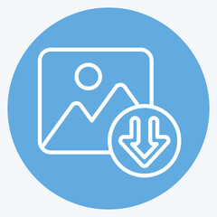 Icon Photo. related to Download symbol. blue eyes style. design editable