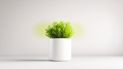 Simple potted plant in a white ceramic pot