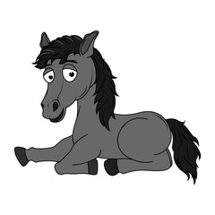 cute horse animal cartoon