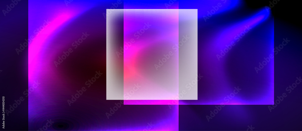Poster abstract gradients, vibrant colors, layered rectangles create luminous visual effect. soft focus, mo