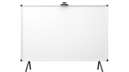 New and Fresh Blank Whiteboard on White Background